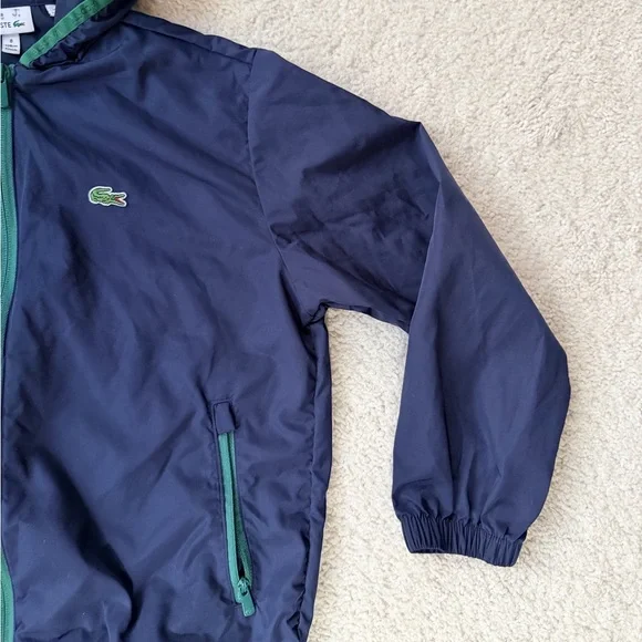 Lacoste Boys Navy and Green Hooded Jacket - Picture 5 of 9